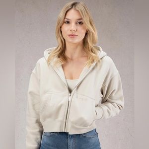 Young la for her crop zip hoodie